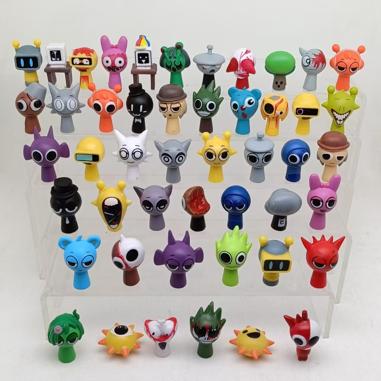Sprunki Action Figures Set 48pcs Pack Mystery Box Toys Office Room
